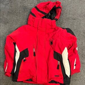 Spyder Kids Vibrant Red and Black Puffer Jacket